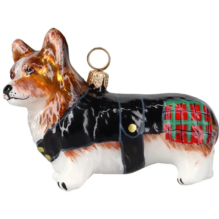 Pembroke Welsh Corgi in Kilt Ornament