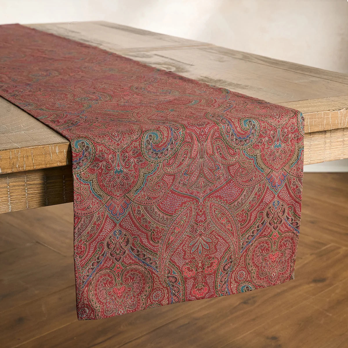 Paisley 18" x 90" Table Runner - Red