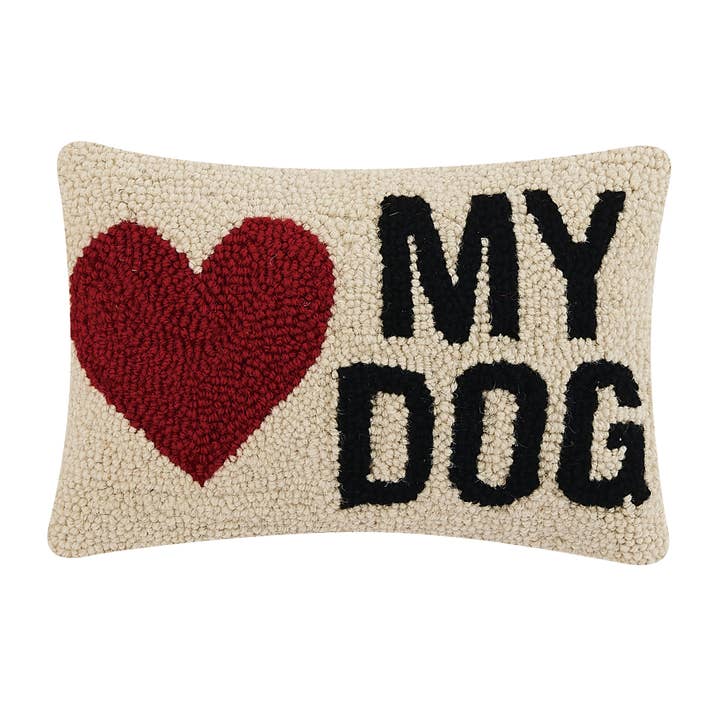 My Heart Dog Hook Pillow, 8x12