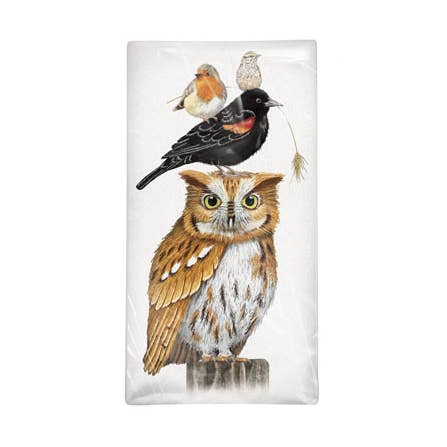 Stacked Autumn Birds Bagged Towel