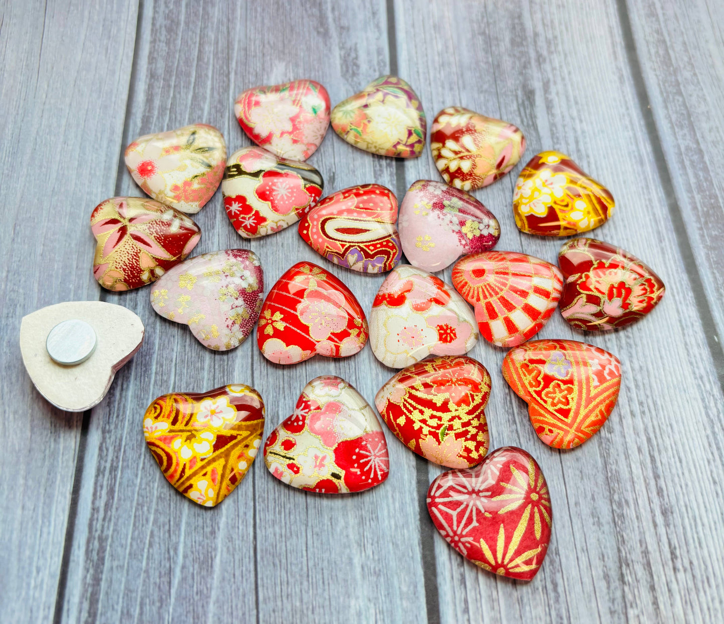 Magnet: Japanese Chiyogami Heart Shaped - Single BEST SELLER