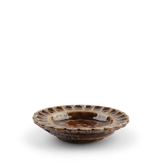 Sauce Dish Crimp Amber 3.5"