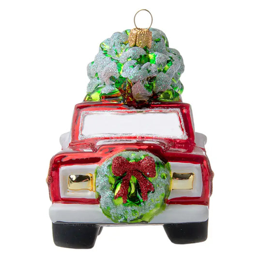 Holiday Jeep Red Ornament