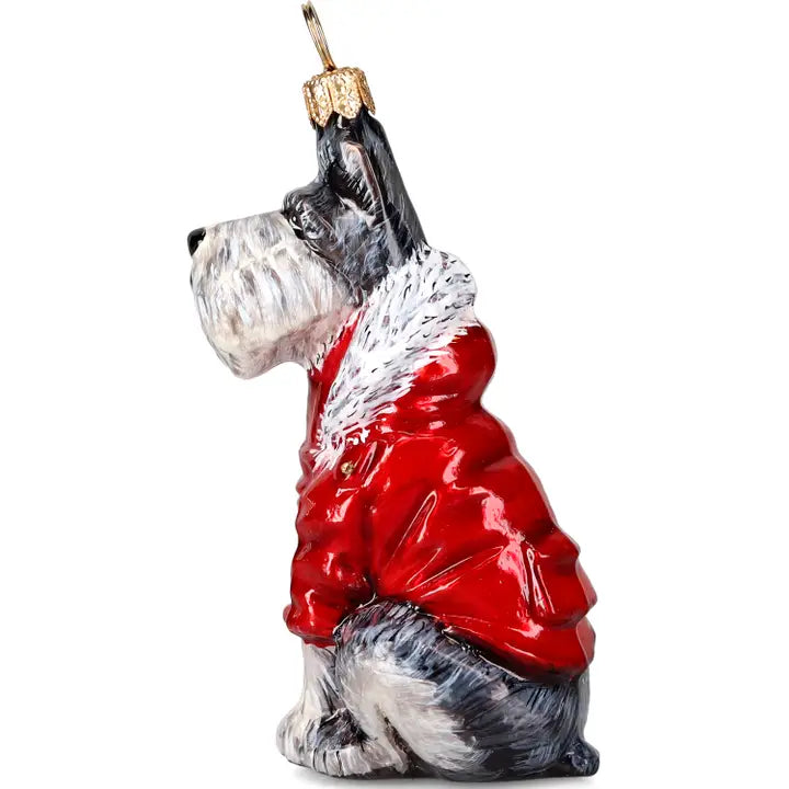Schnauzer Gray in Winter Coat Ornament