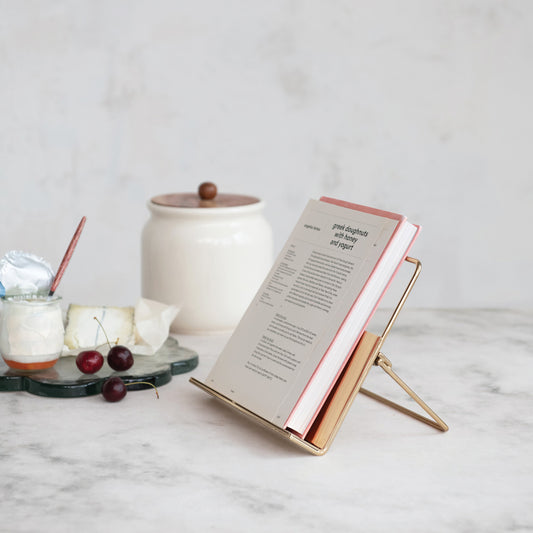 Metal Book Holder, Gold Finish