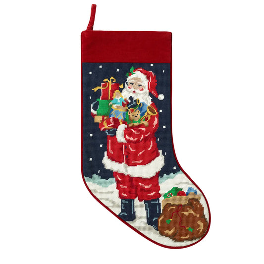 SANTA W/TOYS EMB NP STK