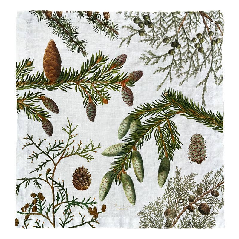 Pine Trees - Linen Napkin - Made In Europe