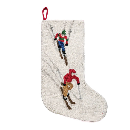 Two Downhill Skiiers Hook Stocking