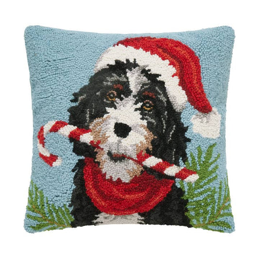 CHRISTMAS BERNEDOODLE Hook Pillow