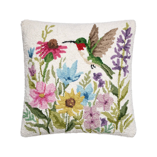 Hummingbird Wildflower Hook Pillow