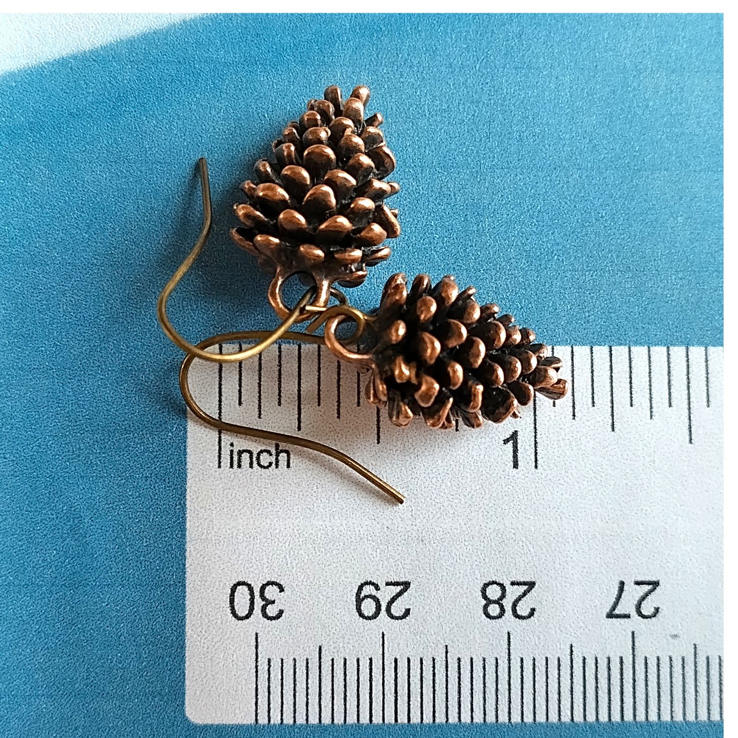 Bronze Pine Cone Earrings, Nature Earrings