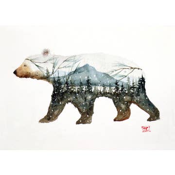 Forest Bear 5x7 Greeting Card