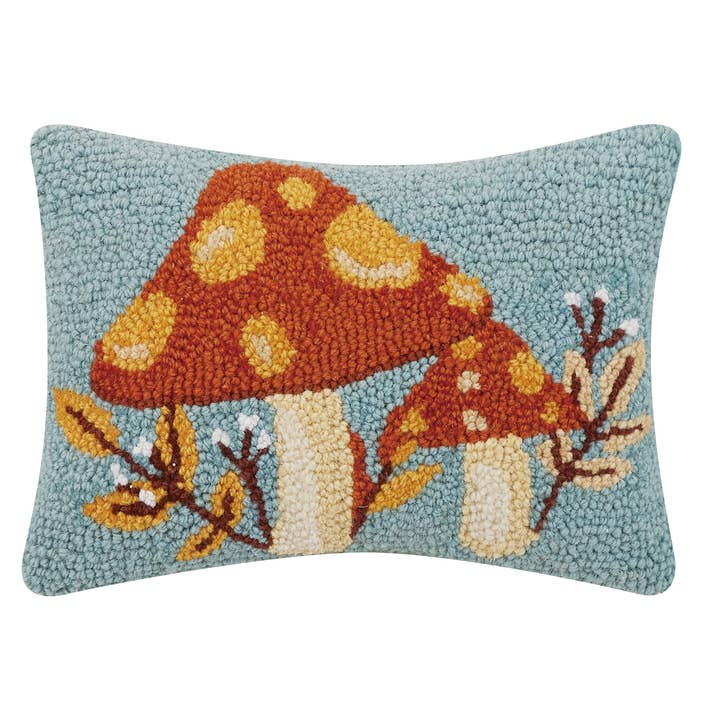 8x12 Autumn Mushroom w- Leaves Pillow