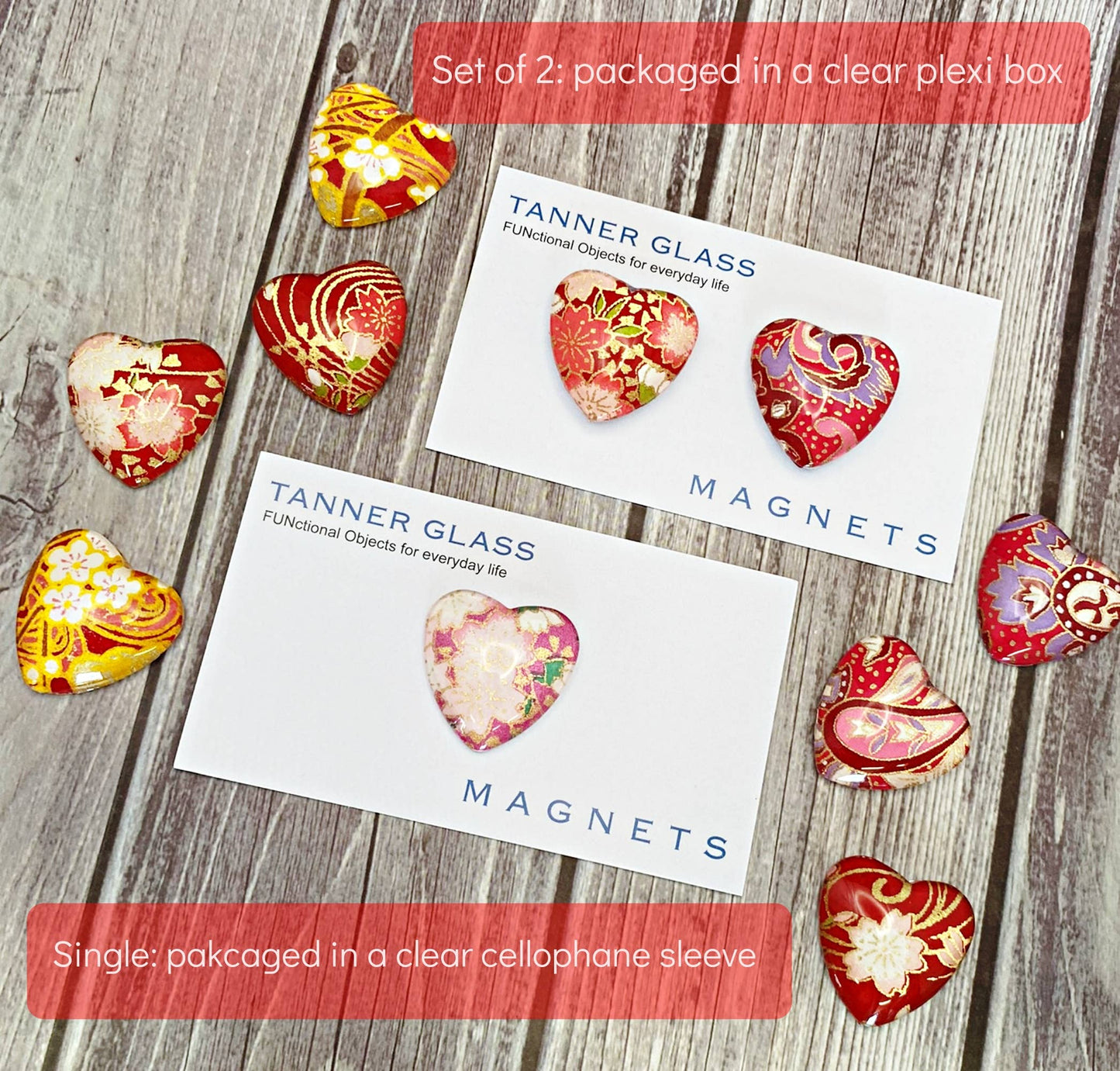 Magnet: Japanese Chiyogami Heart Shaped - Single BEST SELLER