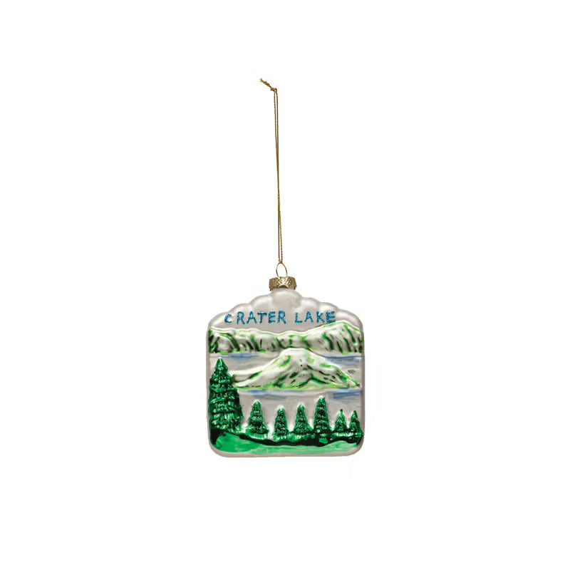Crater Lake Glass Ornament