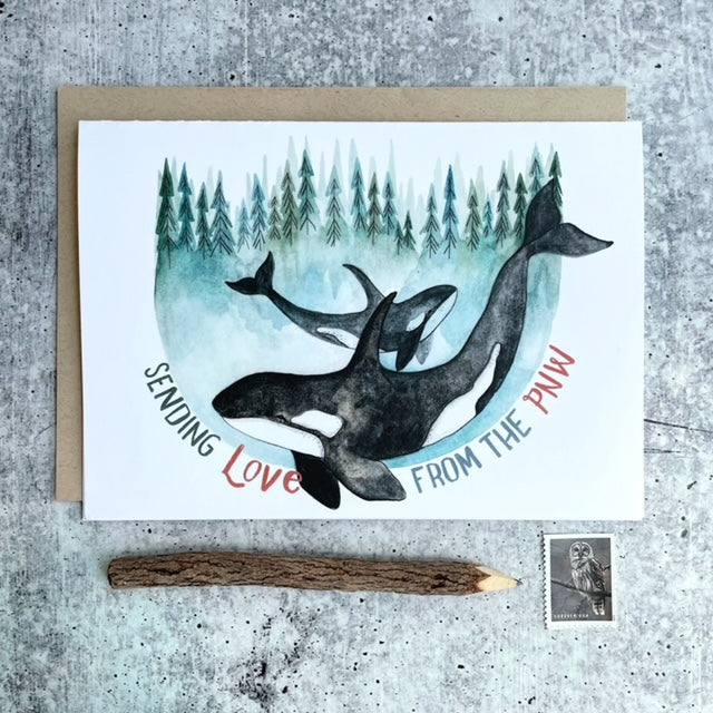 PNW Orcas 5x7 Card