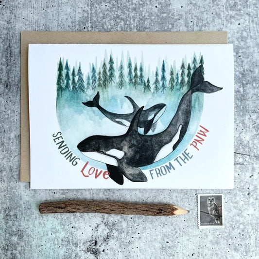 PNW Orcas 5x7 Card
