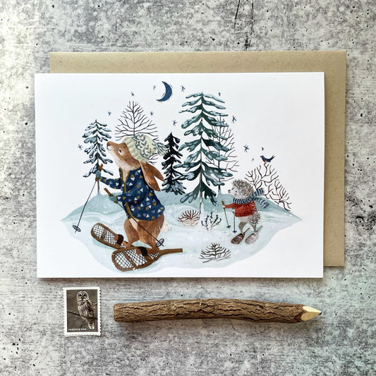 Alpine Snowshoeing 5X7 Card