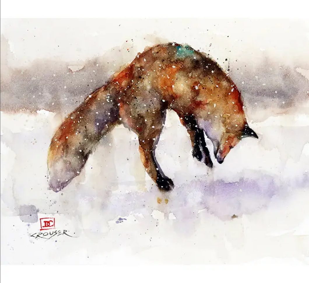 Jumping Fox 5X7 Greeting Card