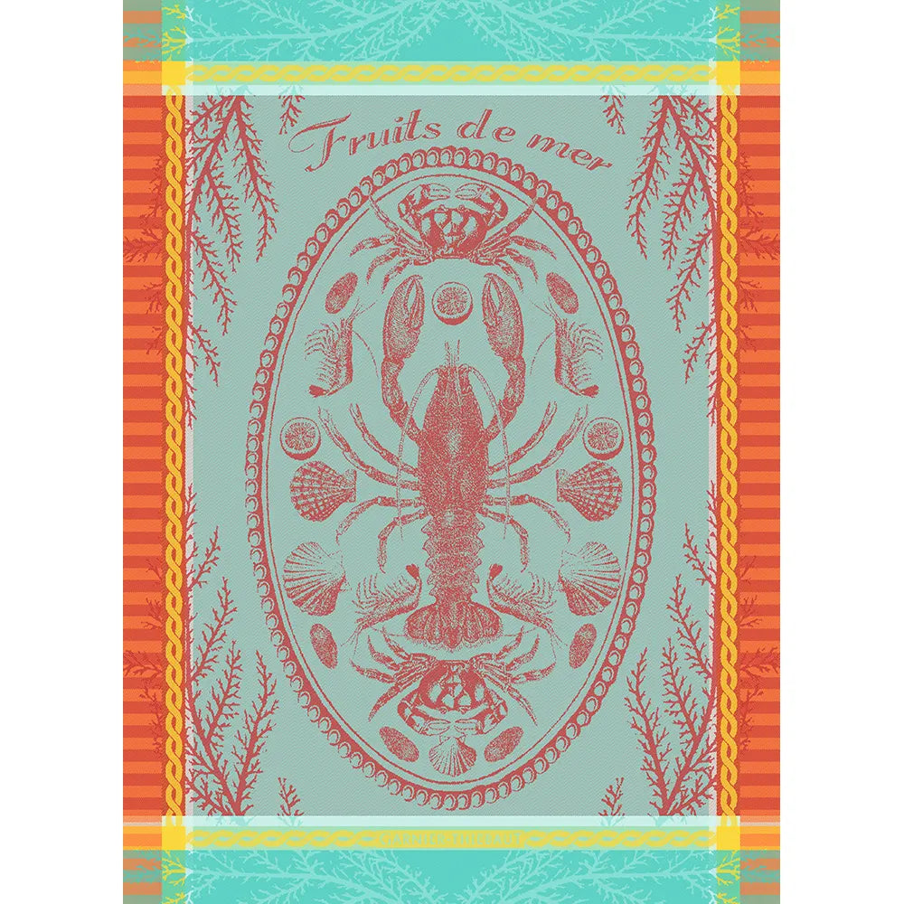 22“x 30” Maree Basse Lagon Jacquard Kitchen Towel