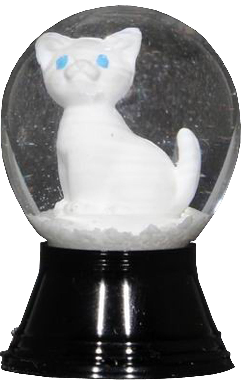 1.5" Mini White Cat Snowglobe