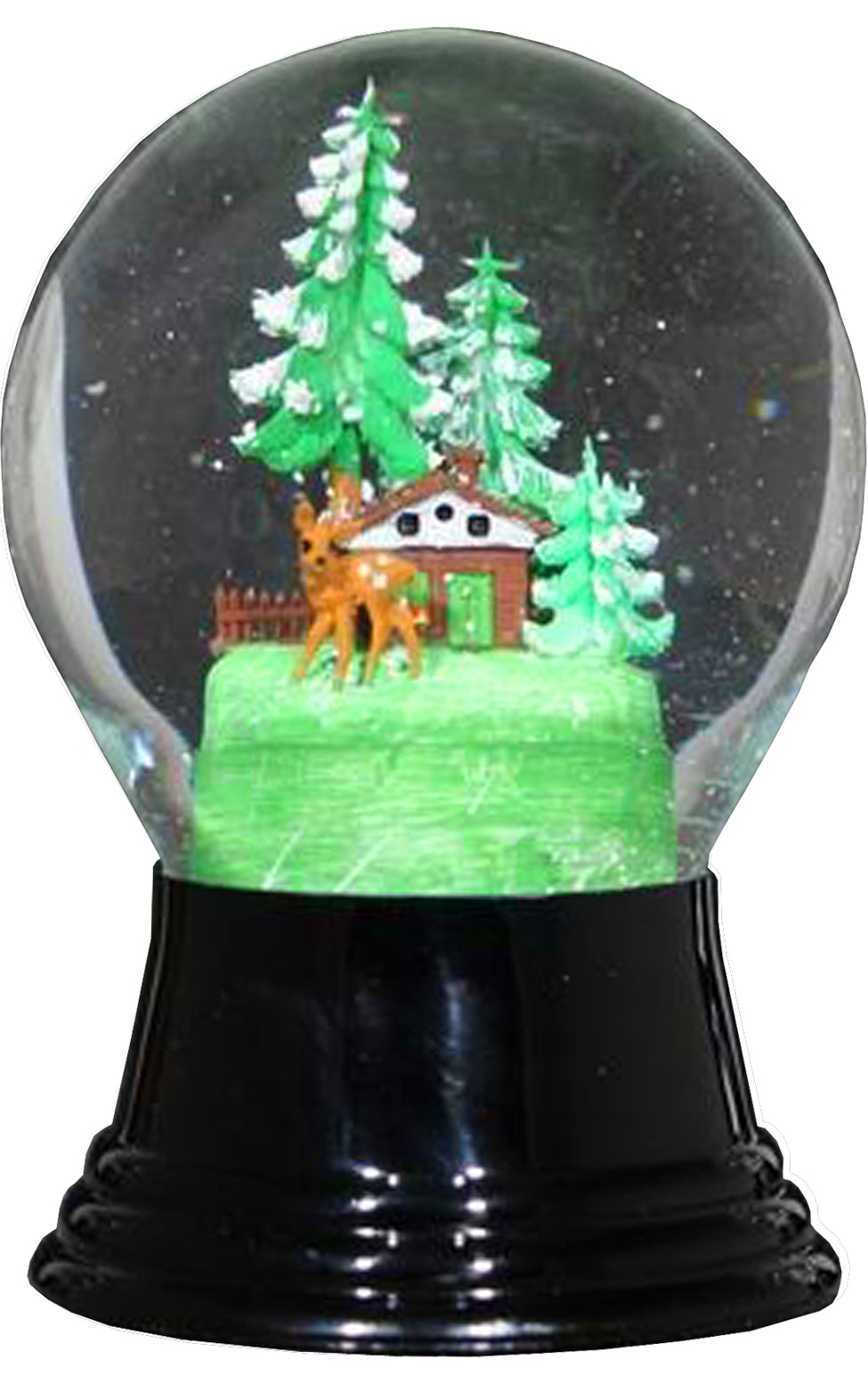 5" Bambi w- Woodland Cottage Snowglobe