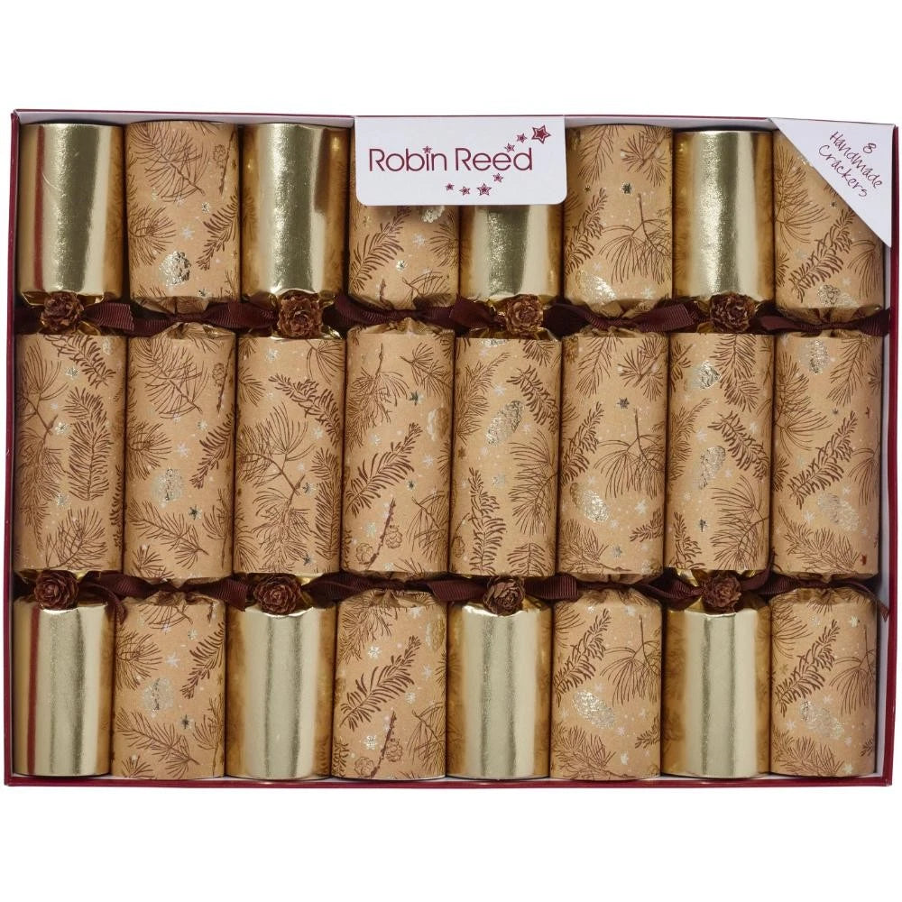 8x10 Golden Pine Cones Party Crackers