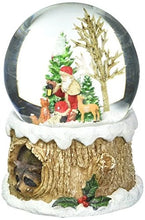 Load image into Gallery viewer, Roman 5.75 Santa In Forest With Animals Musical Glitter Dome
