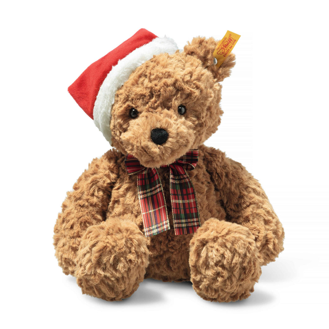 Jimmy Christmas Teddy Bear with Santa Hat & Bow