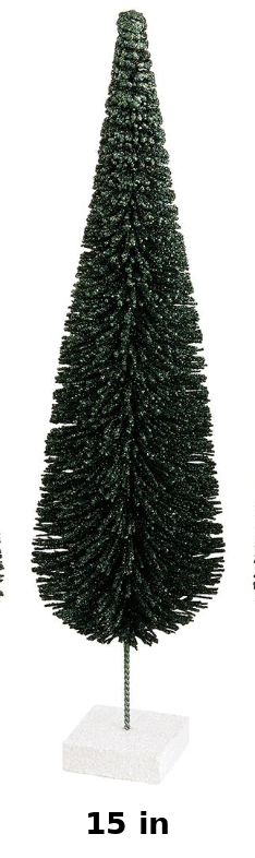 11-15" Glittered Bottle Brush Trees