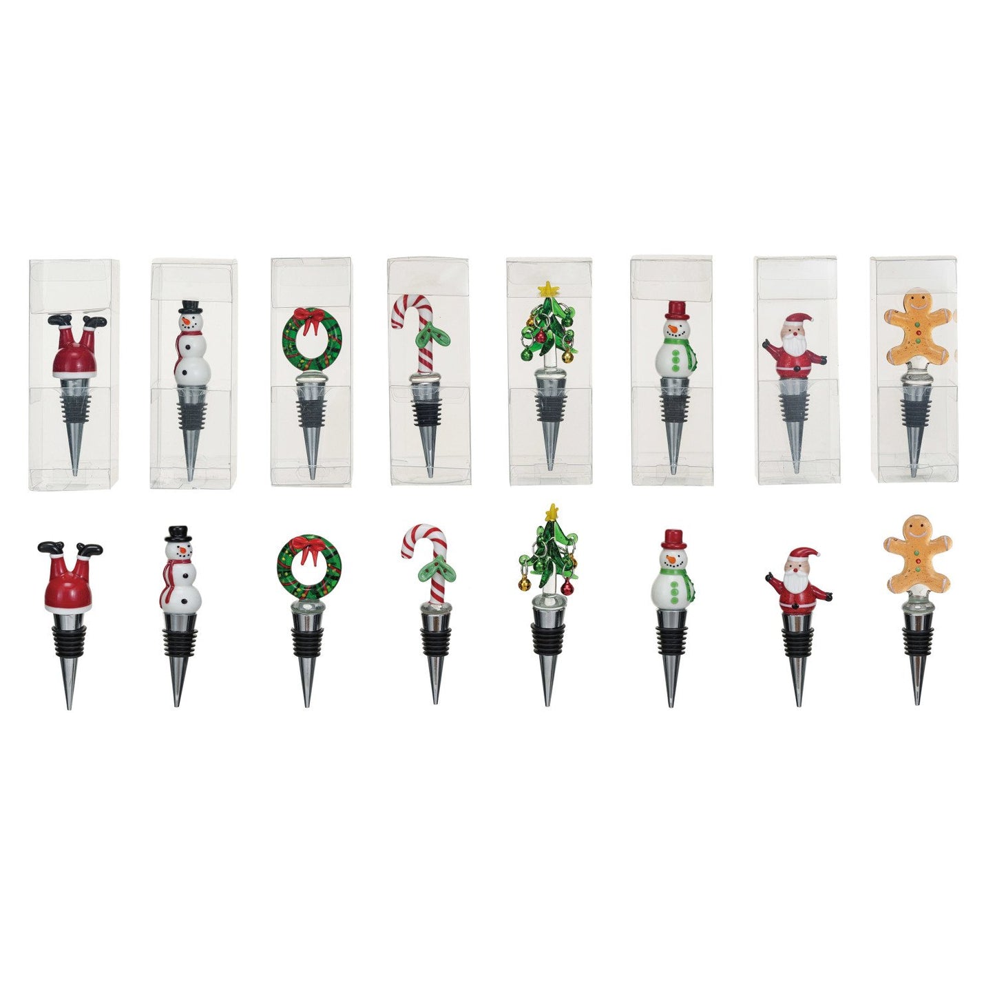 Wine Stopper w Glass Holiday Icon