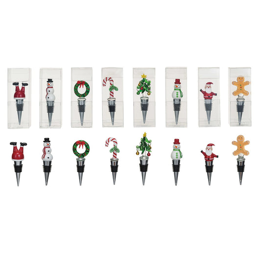 Wine Stopper w Glass Holiday Icon