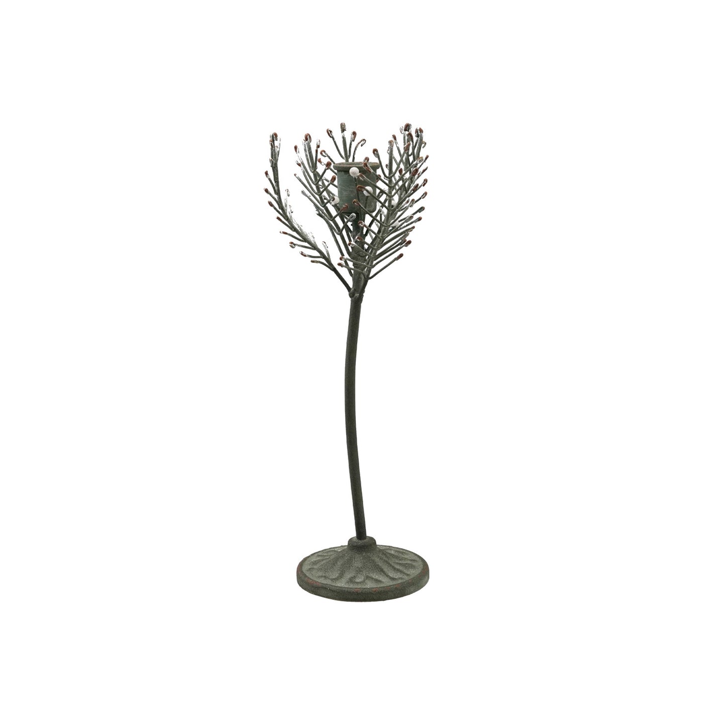 Metal Taper Holder w Seasonal Botanicals