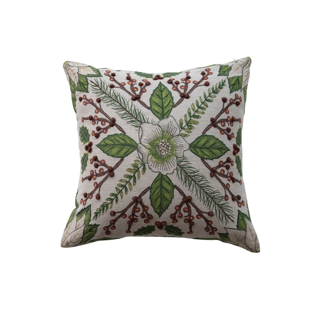 20" Square Linen Printed Pillow
