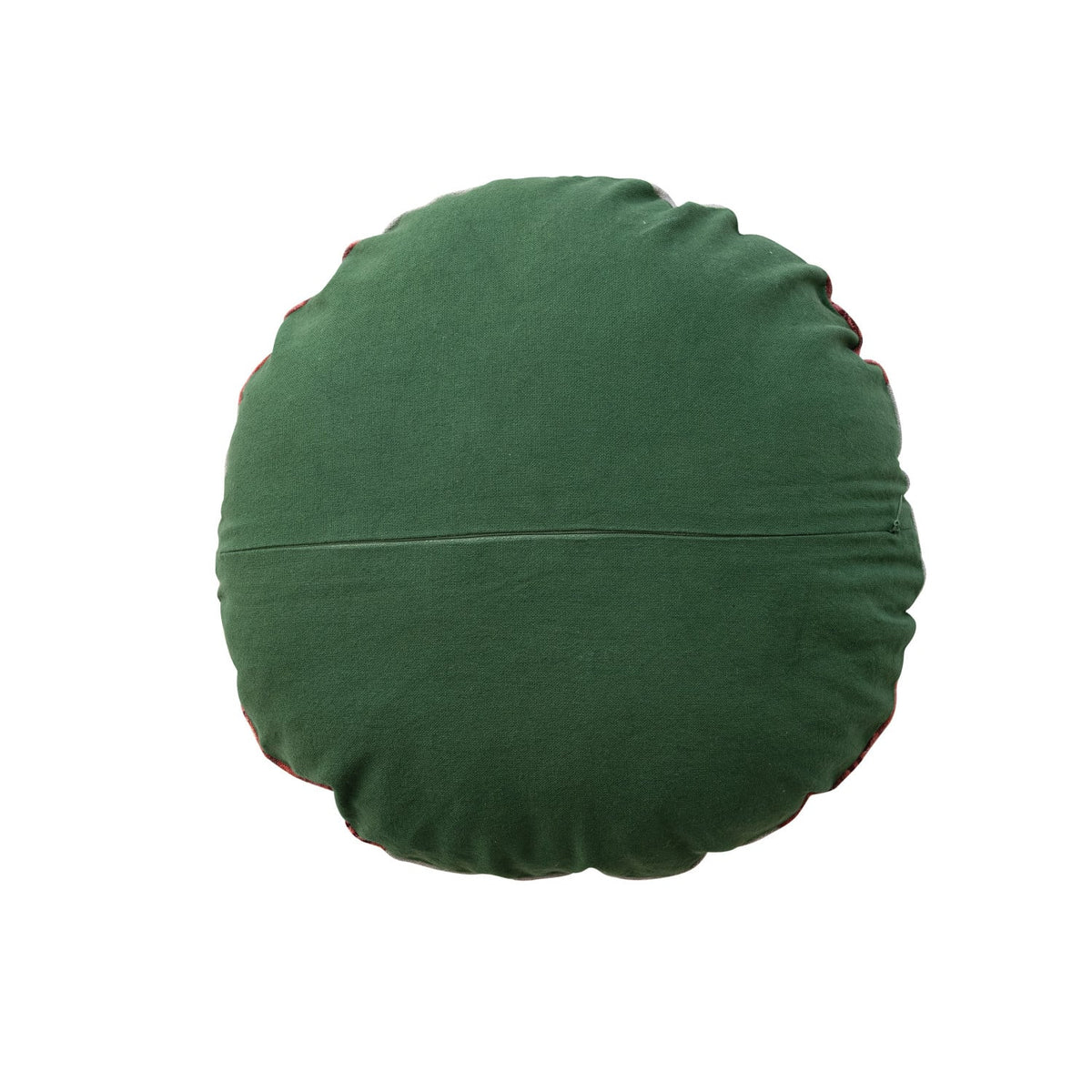 16" Round Linen Printed Pillow w- Seasonal Botanicals, Deer