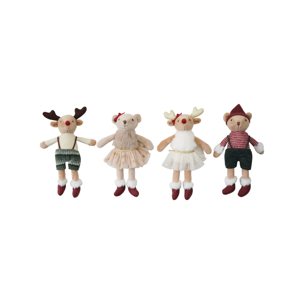Plush Reindeer/Bear in Clothes, 4 Styles