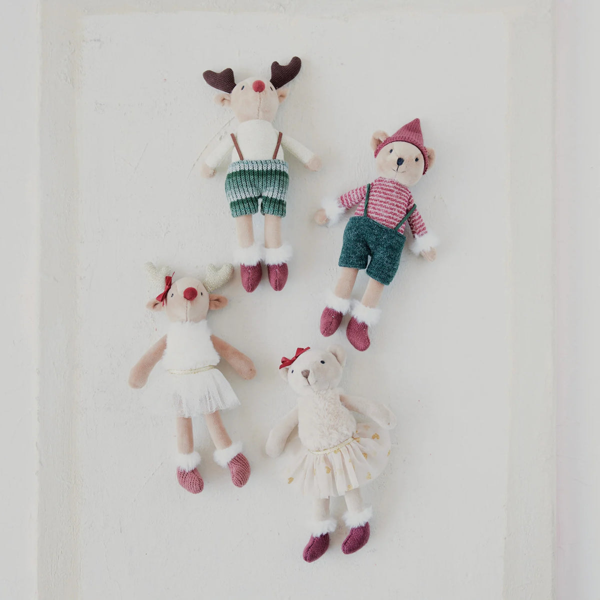 Plush Reindeer/Bear in Clothes, 4 Styles