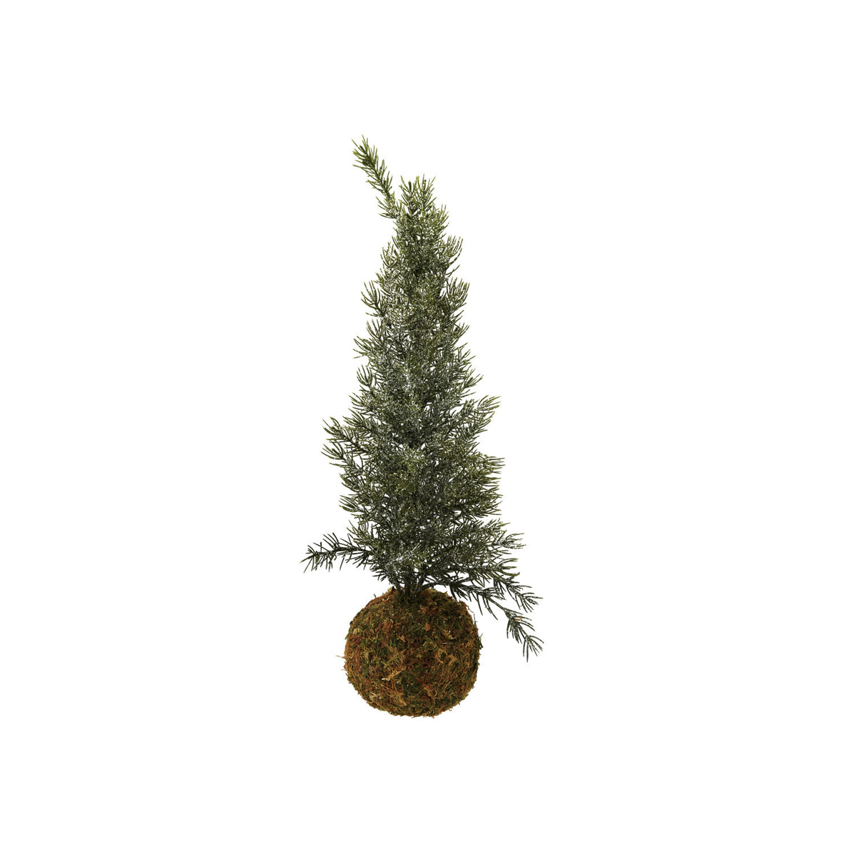 Faux Fir Tree with Moss Ball Base, Frost Finish