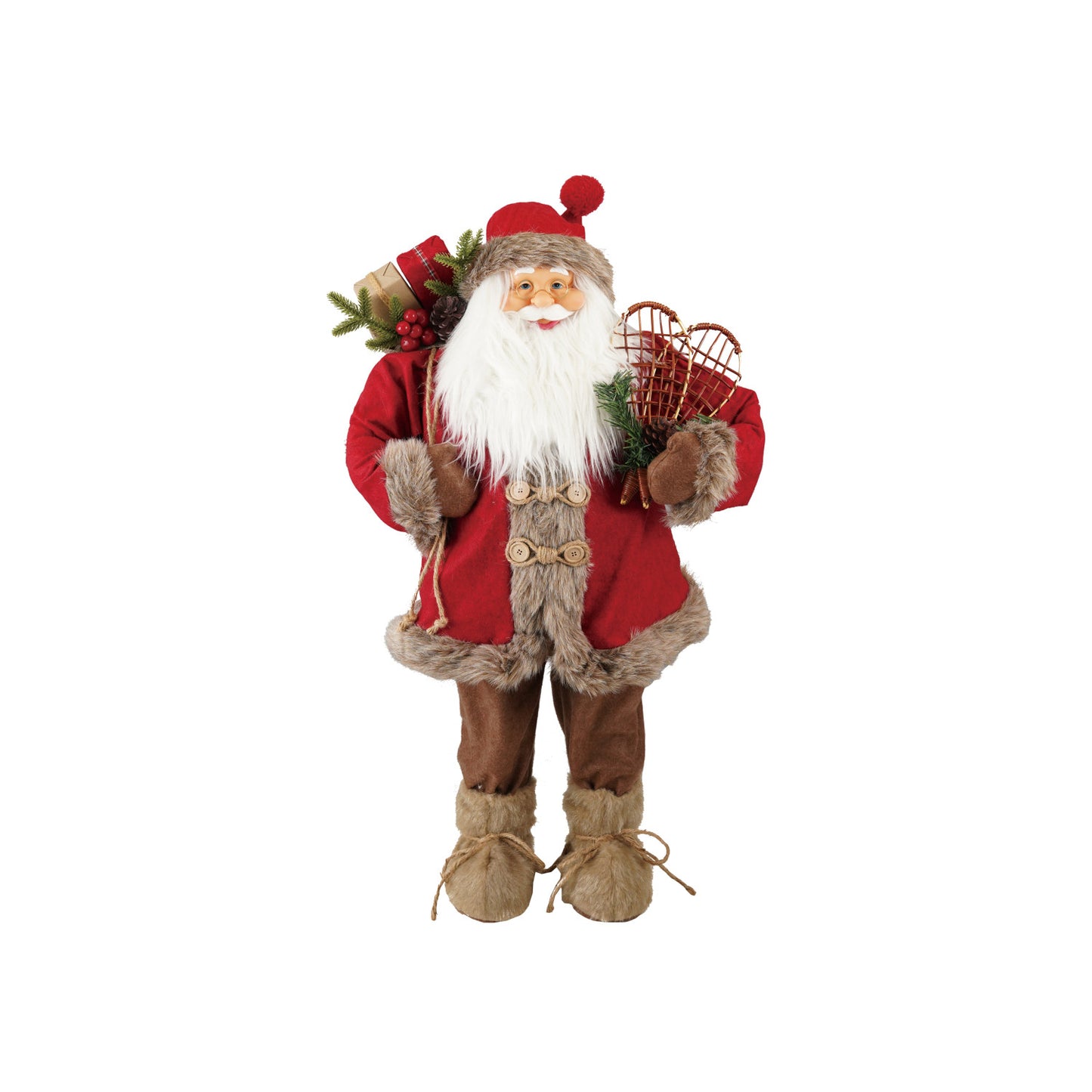 Santa w- Snowshoes, 36" T