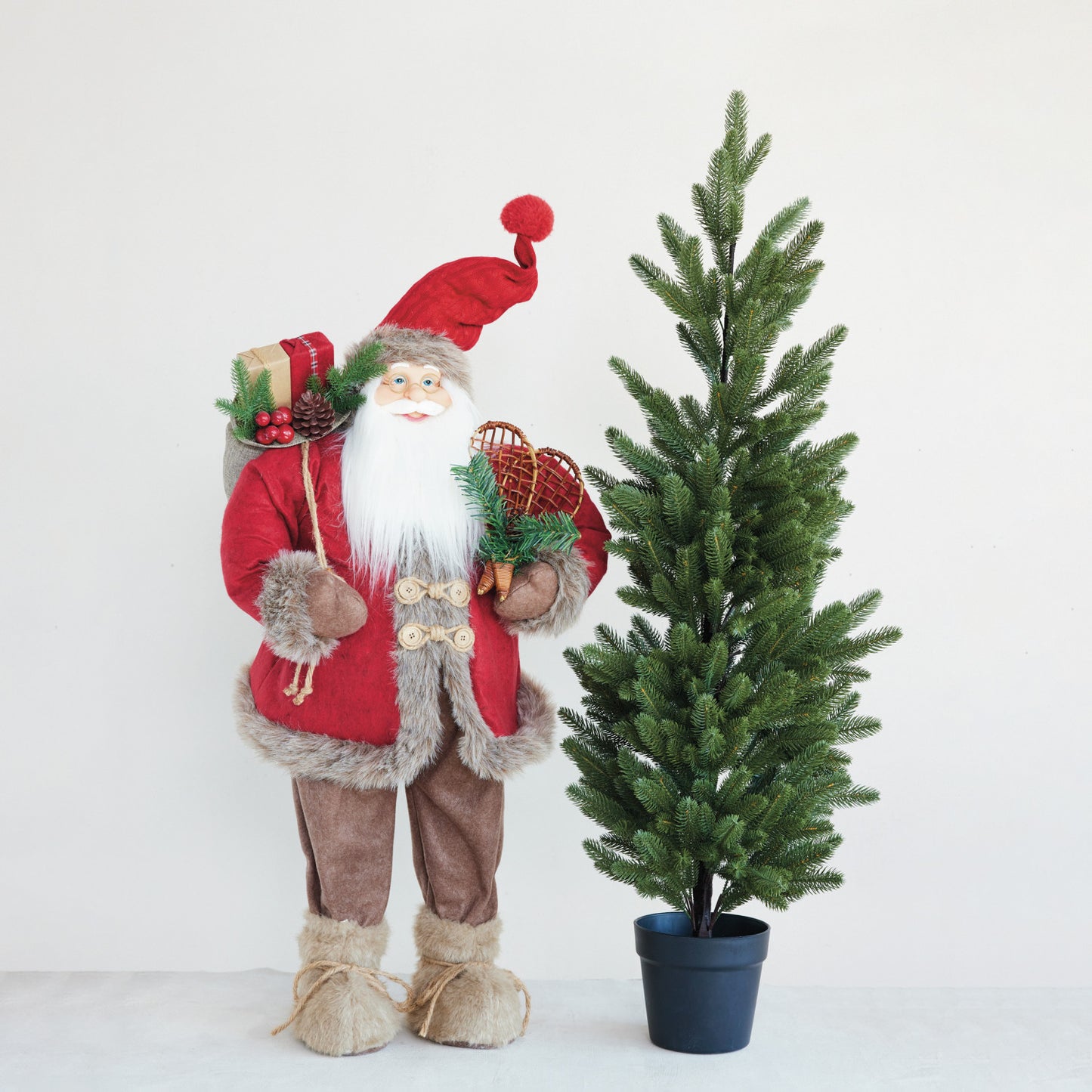 Santa w- Snowshoes, 36" T