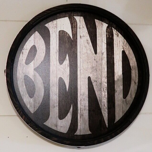 Bend, Oregon Barrel Sign - Grey