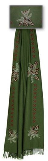 52x70 Diamond Pine Wool Throw